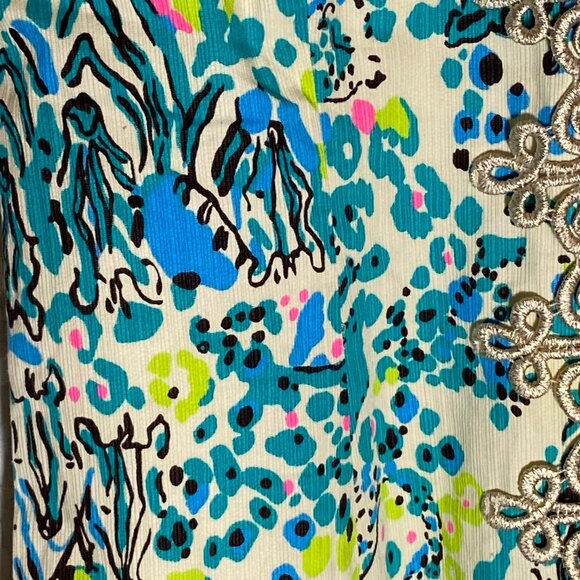 Lilly Pulitzer Dress Ember Shift Sea Oat Escapades In The Everglad Women Sz 8 - Picture 12 of 14